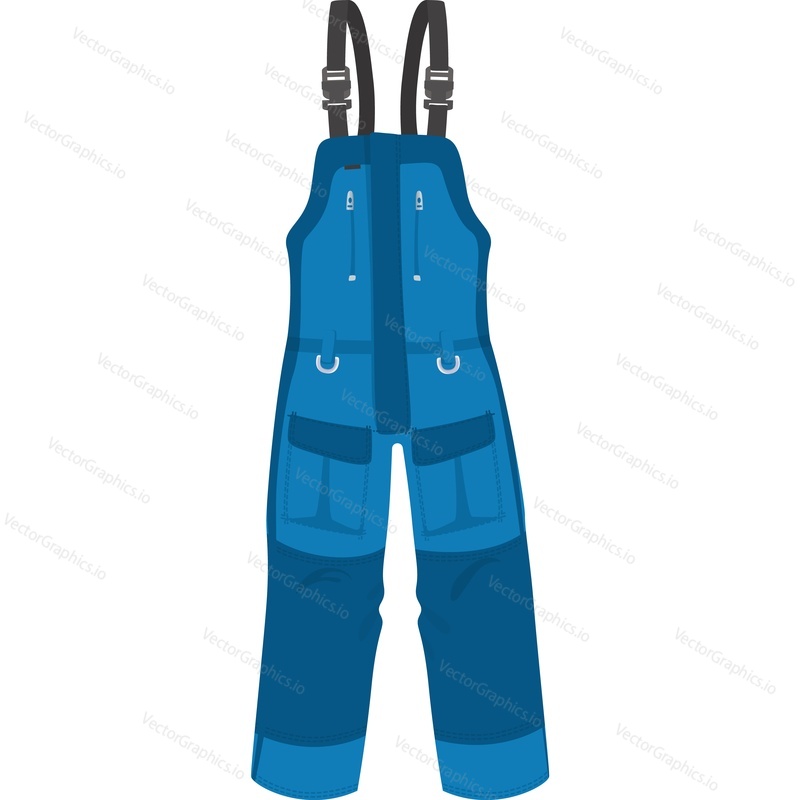Overalls for fishing vector icon isolated on white background