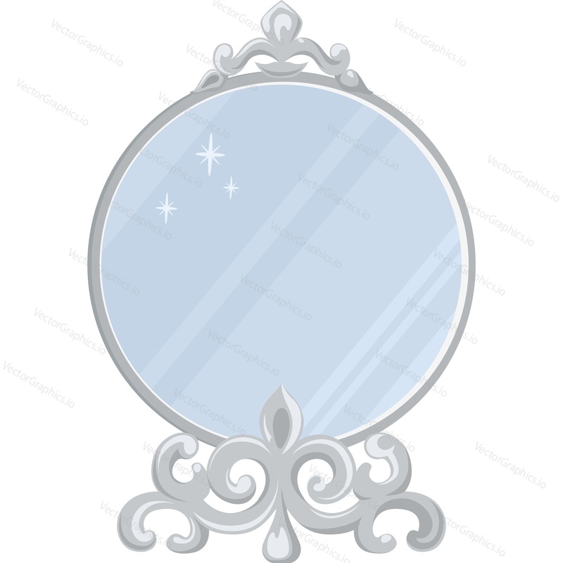 Винтажный зеркальный векторный значок, изолированный на белом фоне