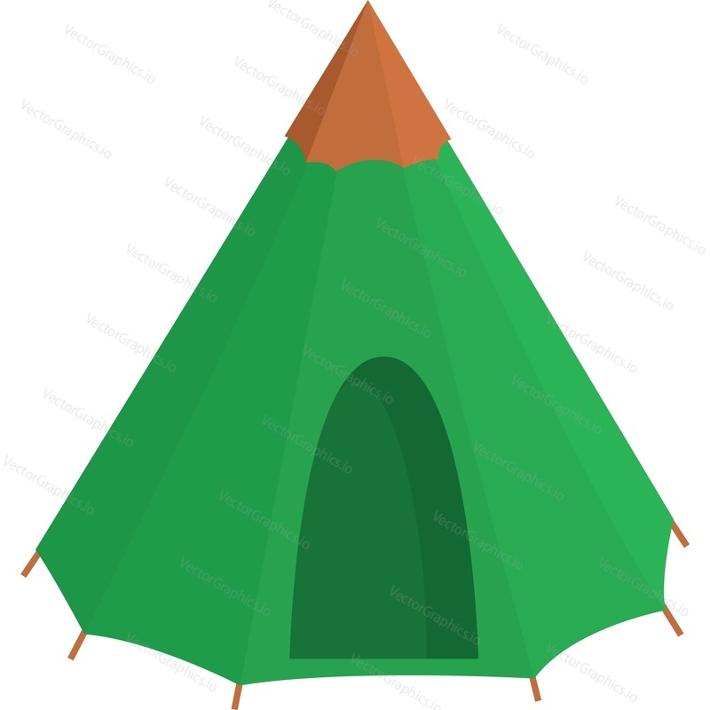 Векторный значок палатки-вигвама, изолированный на белом фоне