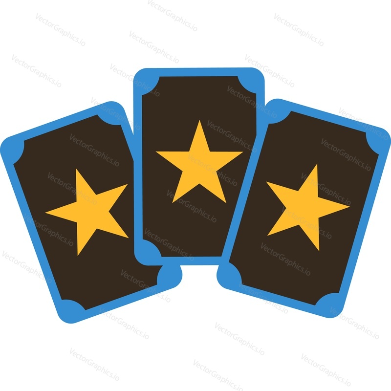 Tarot cards vector icon isolated on white background