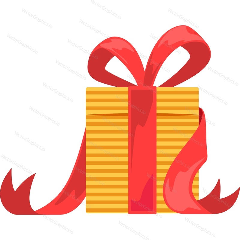 Wrapped gift box vector icon isolated on white background