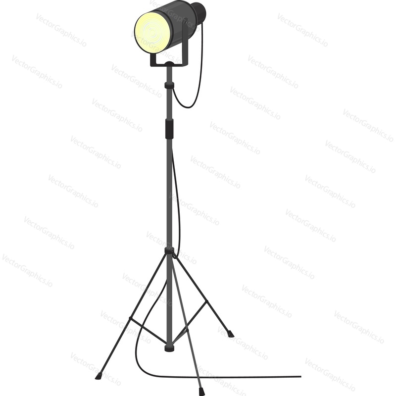 Векторный значок лампы прожектора подиума, изолированный на белом фоне