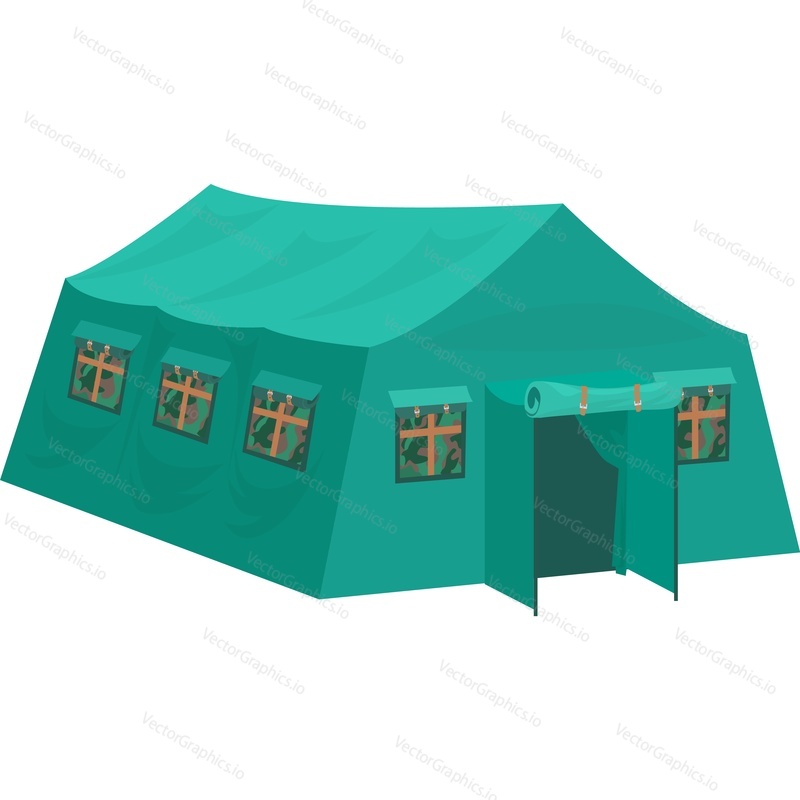 Military tent pavilion vector icon isolated on white background