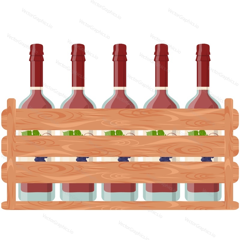 Wine crate vector icon isolated on white background