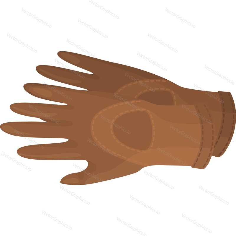 Leather gloves vector icon isolated on white background