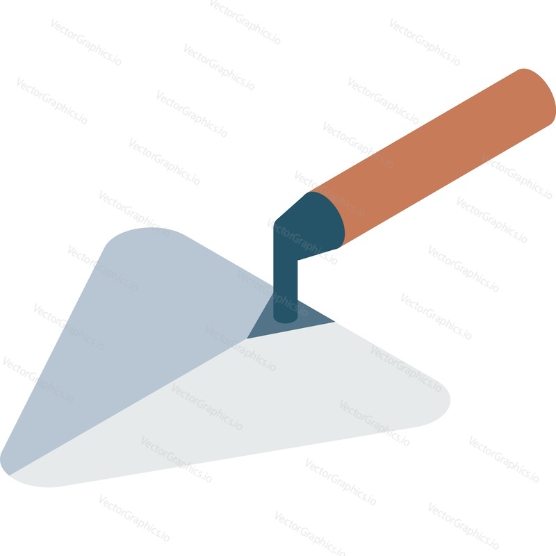 Trowel vector. Spatula icon. Masonry and plastering tool isolated on white background. Builder instrument