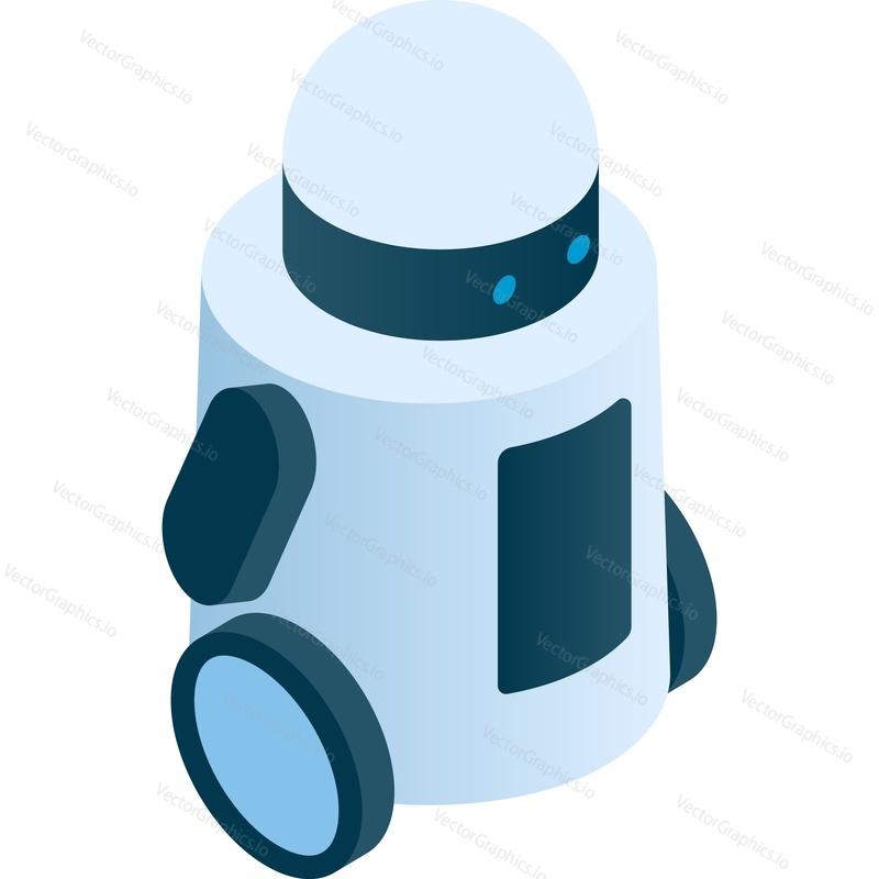 Futuristický robot Droid ikona. Vektorové roztomilý charakter. Budoucí technologie a věda