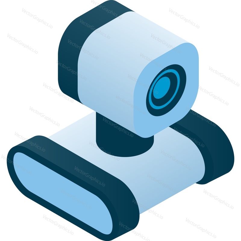 Robot for housekeeping household 3d vector icon. Servant humanoid, artificial intelligence machine