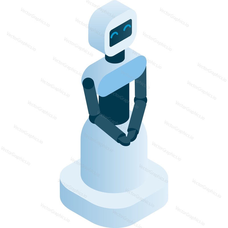 Robot ai machine isometric vector icon isolated on white background