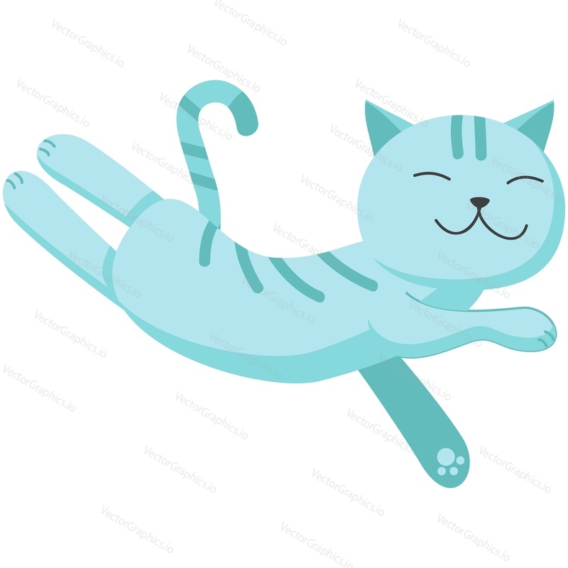 Cat vector illustration. Cartoon happy cute sleep animal character icon. flat sleepy kitten. Tired funny napping kawaii lazy pet isolated on white background