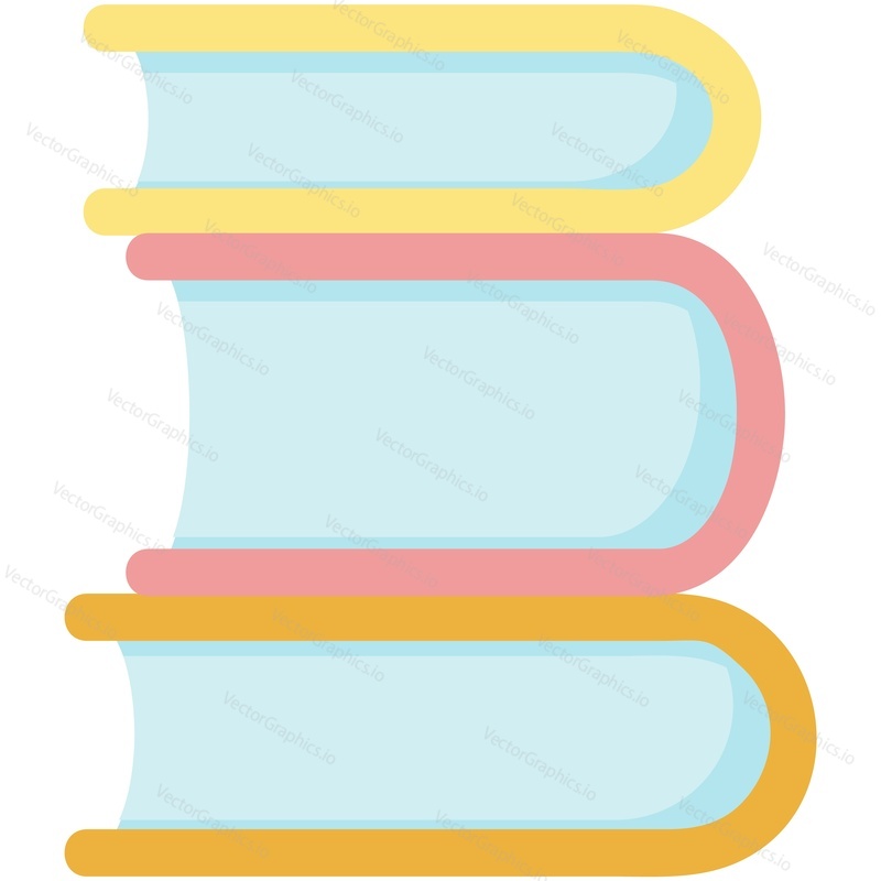 Book stack vector. Cartoon pile isolated icon illustration. Study and school library. Flat textbook and science. Bookstore dictionary heap. Education in university. Popular novel story in hardcover
