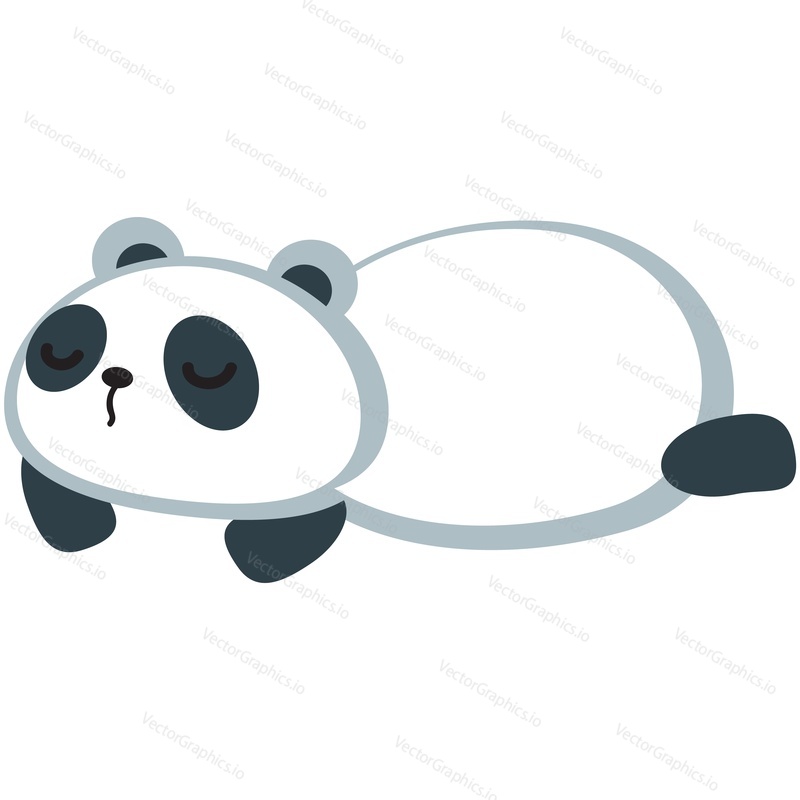 Cute cartoon panda vector. Bear animal icon. Funny baby cub character sleeping relaxing taking rest isolated on white background
