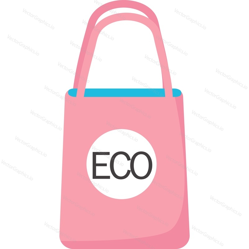 Eco bag vektorové ikony. Fabric bavlněné tkaniny kabelka s rukojetí izolovaných na bílém pozadí. Ecobag pro nakupování