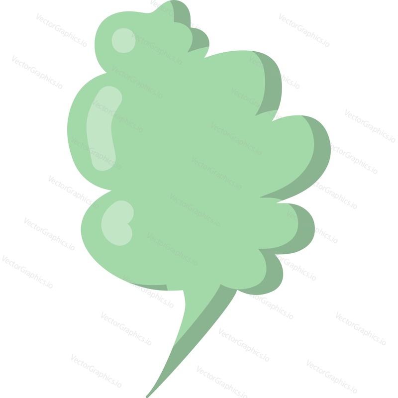 Smelling smoke cloud vector icon. Green stink aroma, bad fume isolated on white background