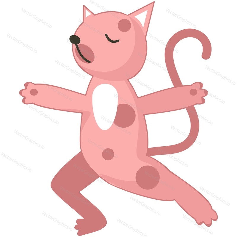 Yoga cat vector. Cute animal cartoon character illustration. Kitten doing morning workout physical exercise isolated on white background