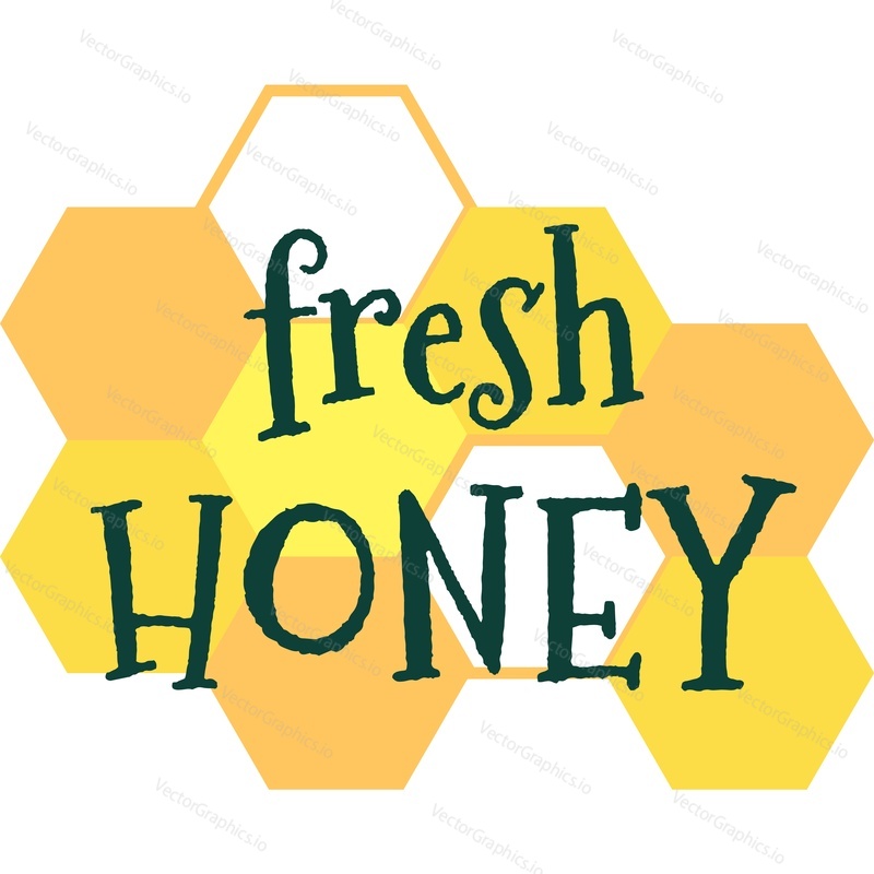 Fresh honey icon. Vector sticker, label or logo with headline text design isolated on white background