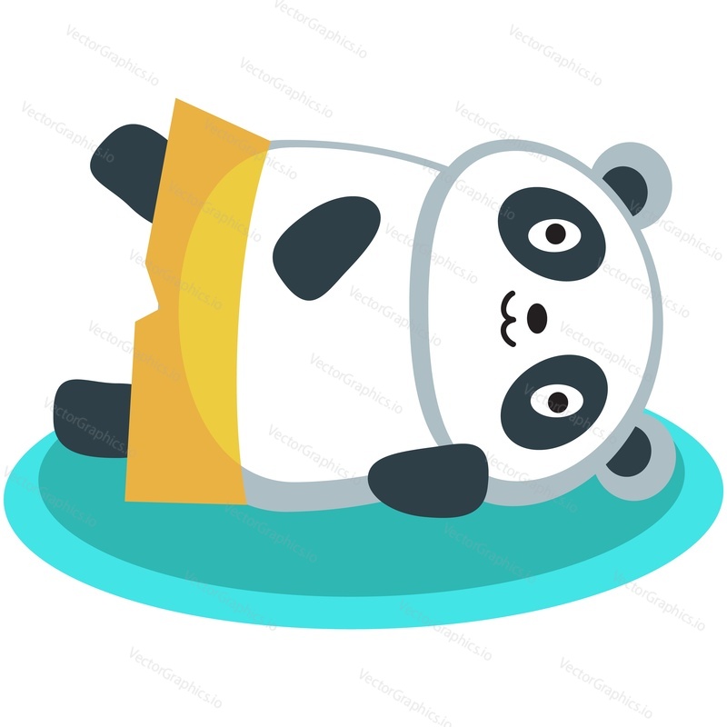 Cute panda jumping on trampoline vector icon. Funny exercise for cartoon baby bear. Energetic kid animal character sport and fitness fan isolated on white background