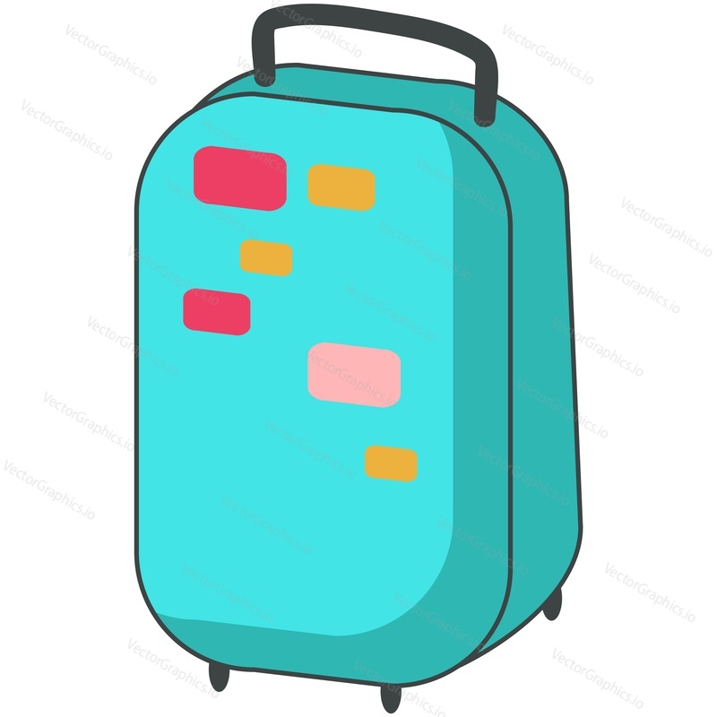 Cartoon travel bag vector. Suitcase luggage icon. Case for trip journey during summer vacation illustration isolated on white background