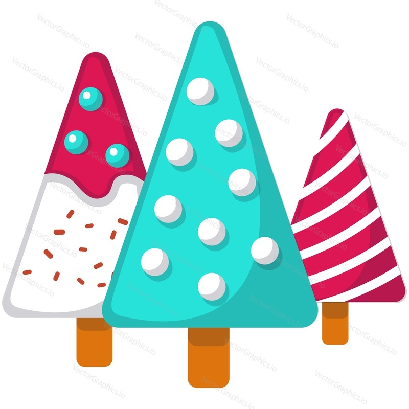 Christmas gingerbread fir tree vector. Ginger cookie food icon isolated illustration. Holiday candy with sweet icing on biscuit. Homemade bakery isolated on white background