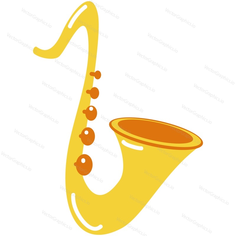 Saxophone vector. Jazz music instrument illustration icon. Sax cartoon isolated classical saxophonist musical equipment on white background