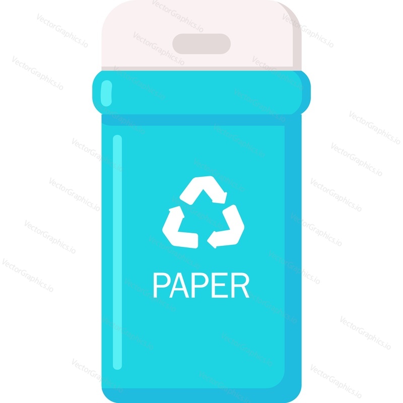 Paper waste recycle icon. Vector garbage can or trash bin. Rubbish separation and disposal concept