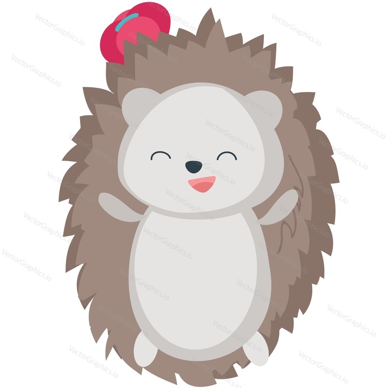 Cute hedgehog vector icon. Cartoon baby forest animal illustration. Cute spring woodland character isolated on white background