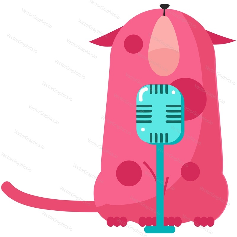 Music cat cute karaoke singer singing vector. Cool kitty singing in microphone icon illustration. Cartoon animal star performer isolated on white background