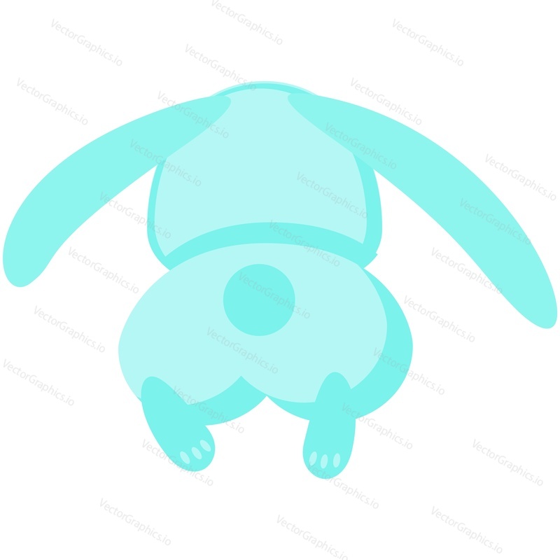 Easter bunny vector. Cute rabbit cartoon icon. Hare ass with fluffy tail, feet, ears illustration isolated on white background. Animal character for spring holiday greeting card design