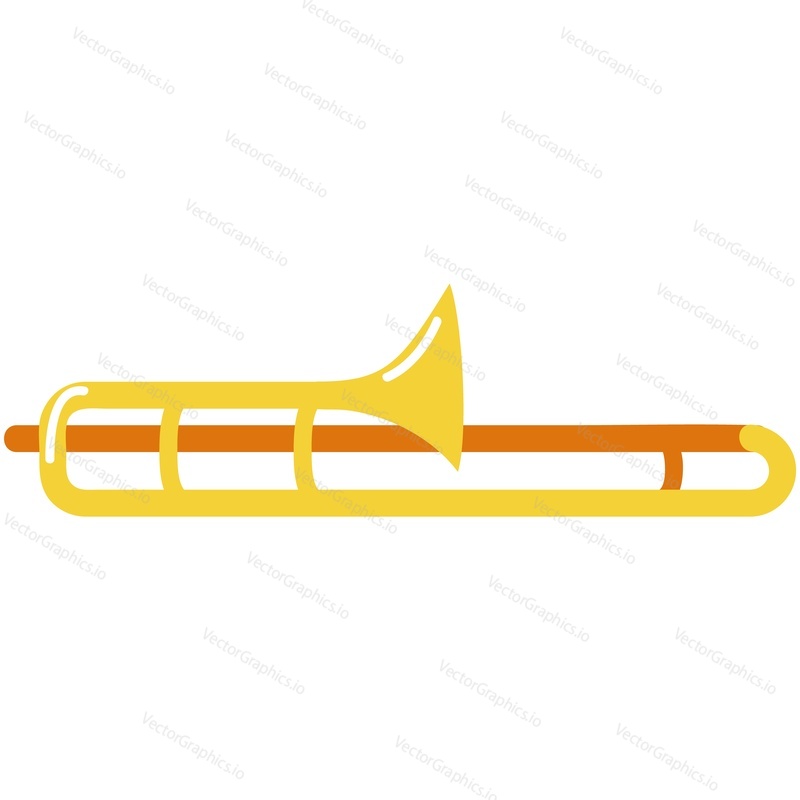 Trumpet vector. Music instrument icon illustration. Jazz brass cornet cartoon musical equipment isolated on white background