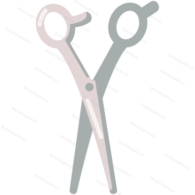 Vector hair cut scissors icon symbol illustration. Barber, hairdresser or groomer sharp shears isolated on white background