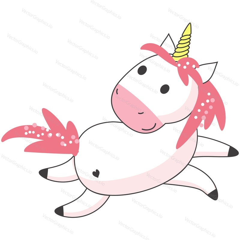 Cute unicorn vector. Baby horse cartoon icon. Happy magic animal isolated character on white background