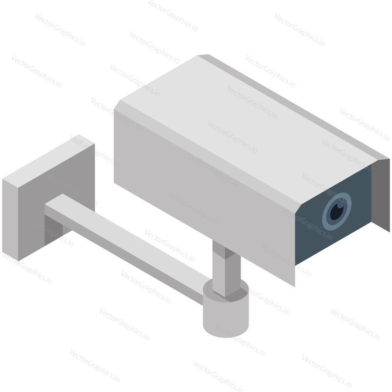 Camera vector icon. Video cctv guard system, home surveillance control. Isometric electronic technology to observe. 3d security cam isolated on white background