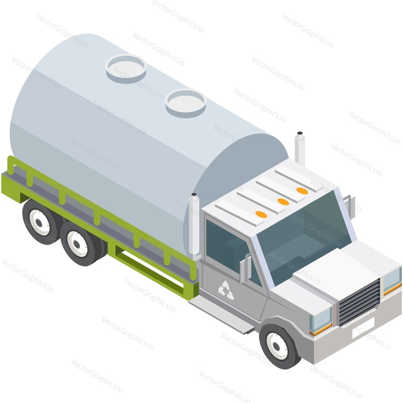 Truck tanker icon. Car cistern with liquid waste or septic tank under vacuum for recycling vector. City transport for environmental pollution prevention isolated on white background