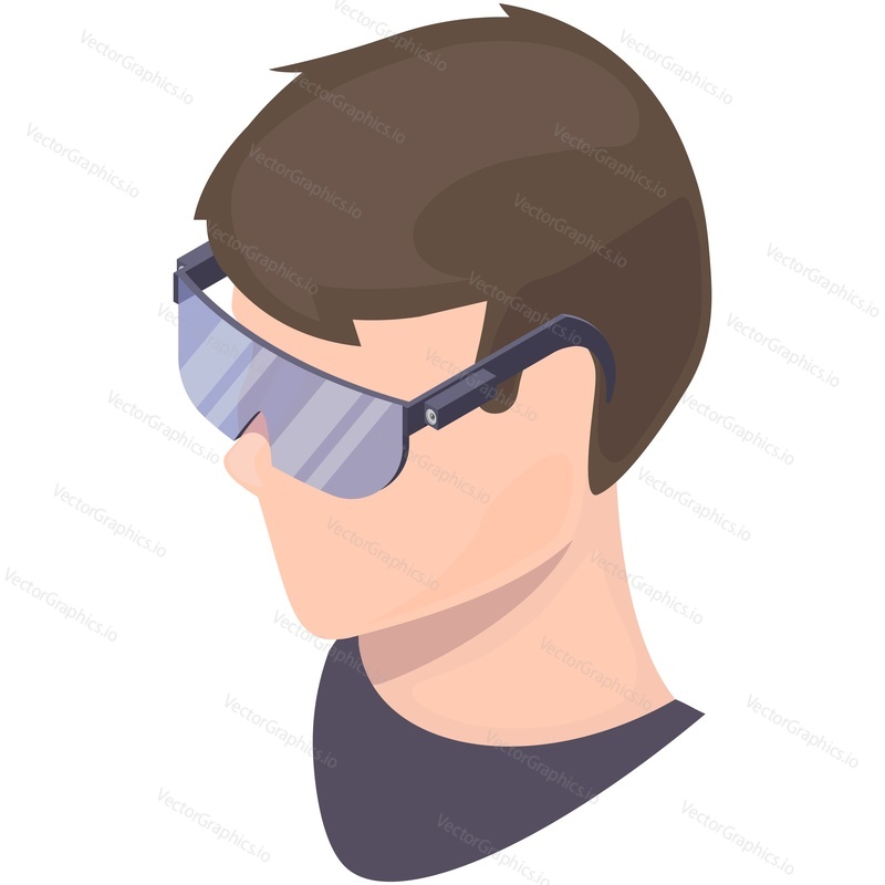 Blind man in glasses vector. Isometric disabled people care illustration. Healthcare accessory for person with eye disability isolated on white background