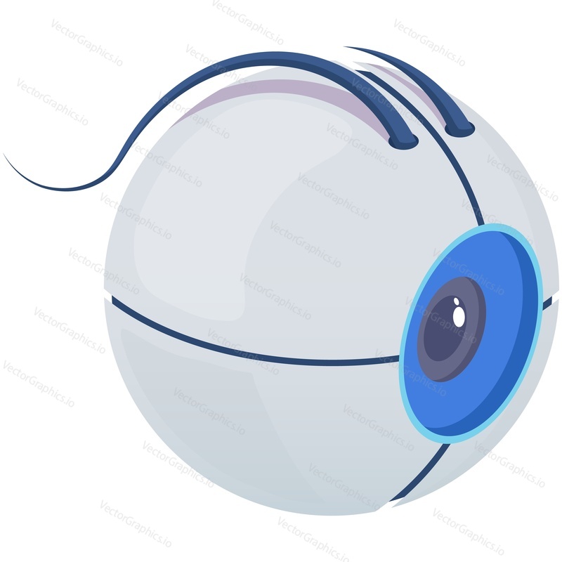 Bionic artificial eye implant isometric vector icon. Digital eyeball ophthalmic technology for human vision. Ocular prosthesis isolated on white background