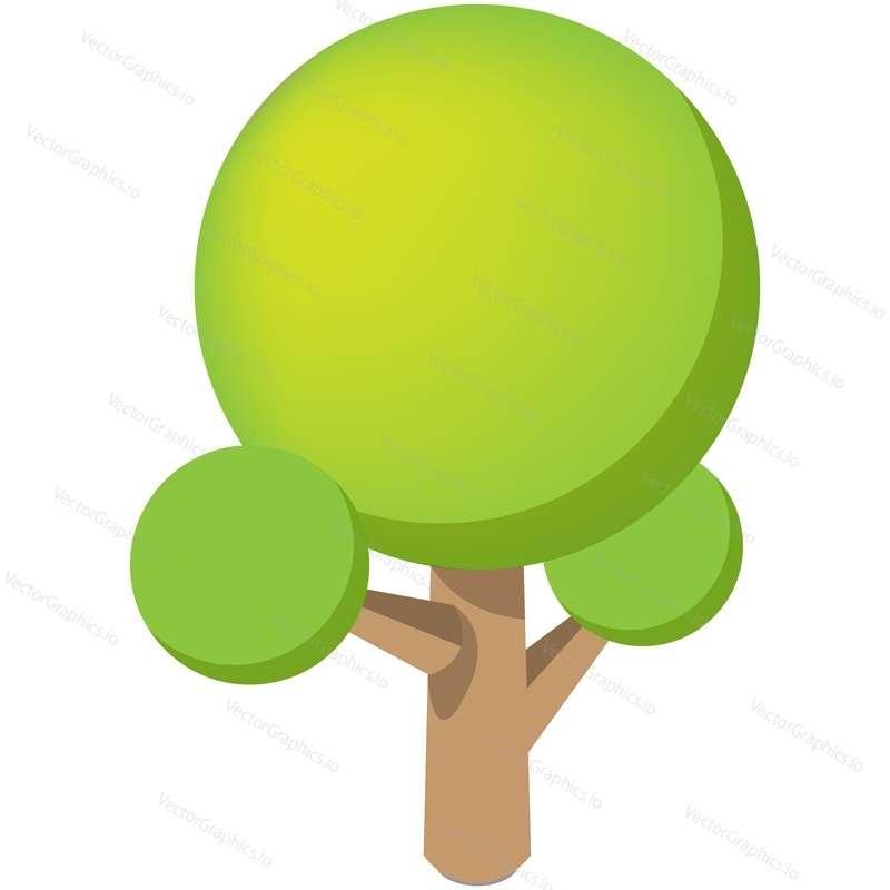 Isometric tree vector. 3d nature