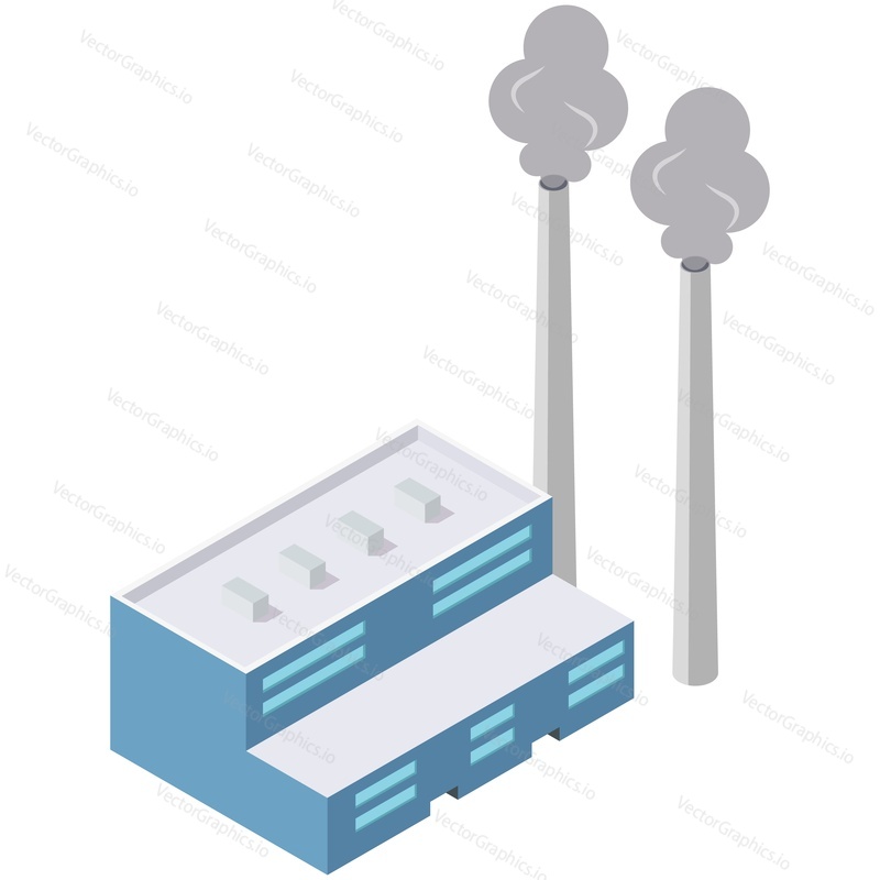 Factory smoke industry pipe vector