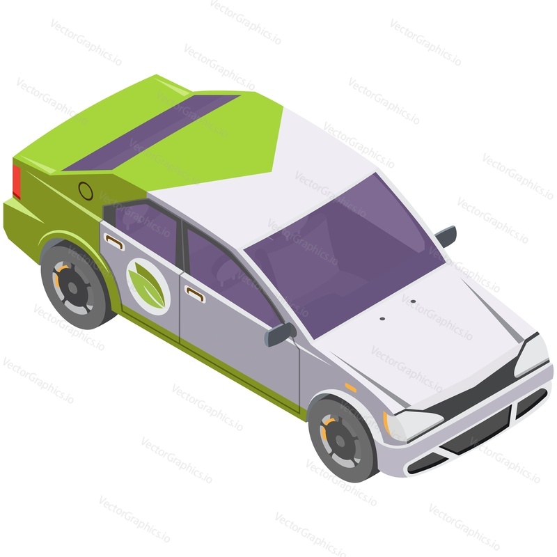 Electric car isometric vehicle vector