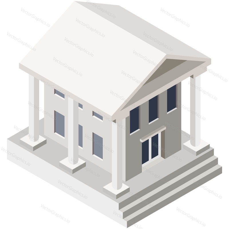 Court supreme government building isometric