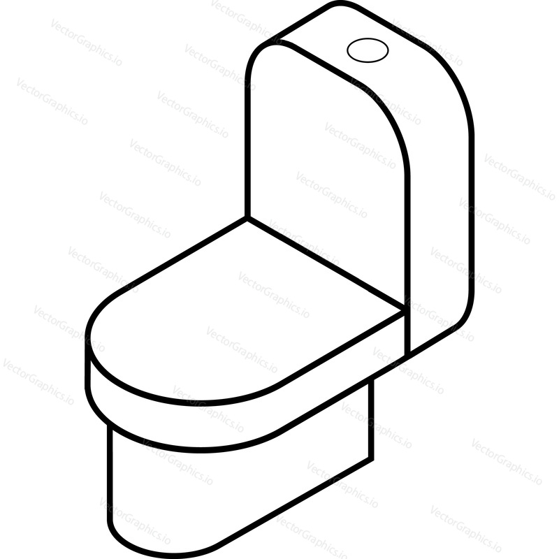 Toilet outline icon. WC bowl vector symbol. Clean bidet seat for restroom isolated on white background. Sanitaryware