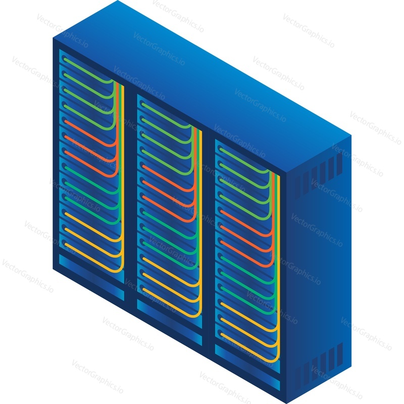 Server rack vector icon. Data center computer, web network and cloud mainframe. Storage virtual information in supercomputer