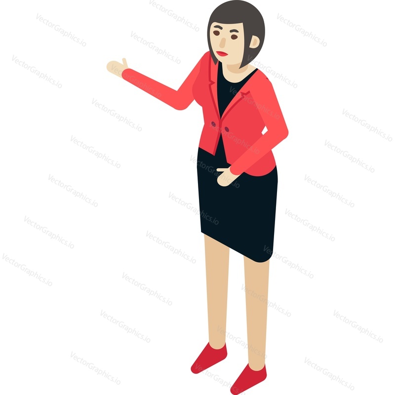 Businesswoman character vector icon. Female