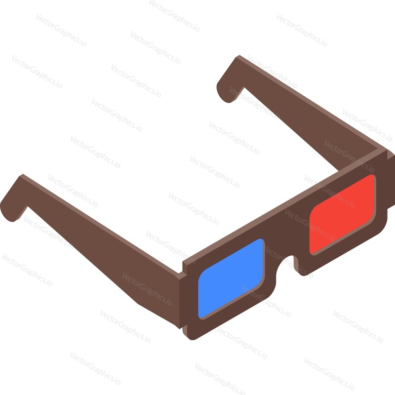 Cinema 3d glasses vector icon