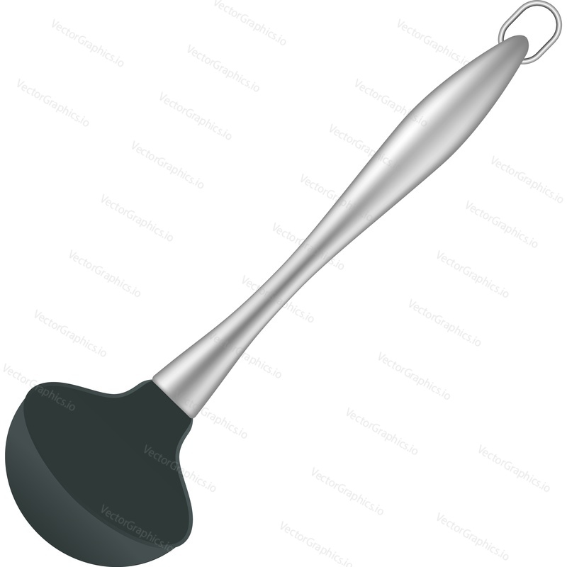 Ladle vector icon. Kitchen soup spoon isolated. Cookware, deep scoop on white background