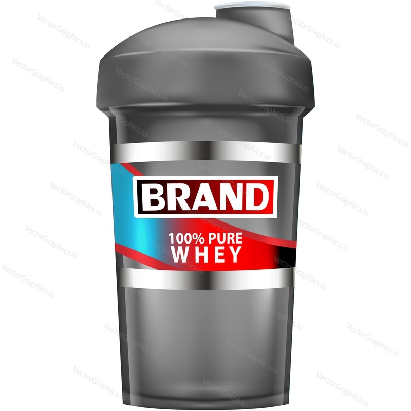 Sport protein whey vector. Doplněk Shaker ikona láhev. Značka design element izolovaných na bílém pozadí