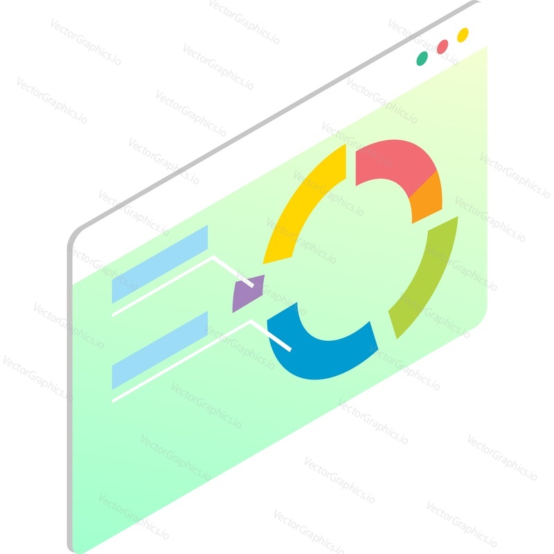 Data analysis vector icon. Finance web report in chart and graph isolated on white background