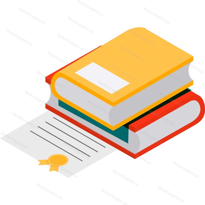 Book stack vector library pile icon. Textbook for school or university study isolated. Online education, e-learning concept