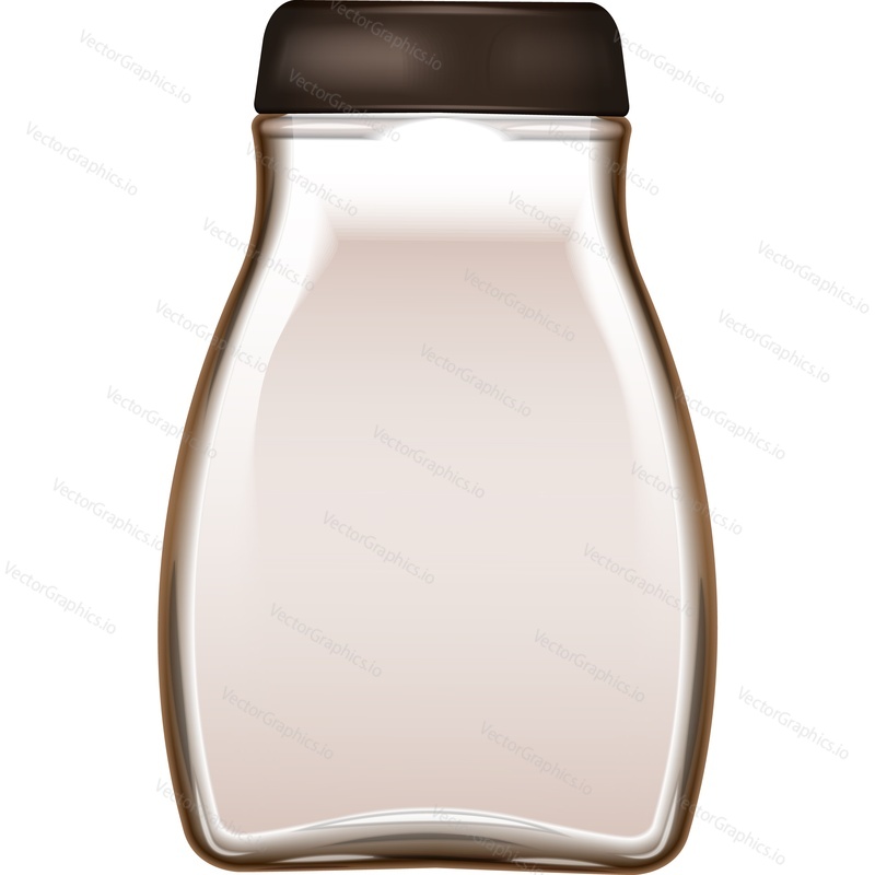 Empty coffee glass jar pack icon vector. Realistic pack container ready for branding