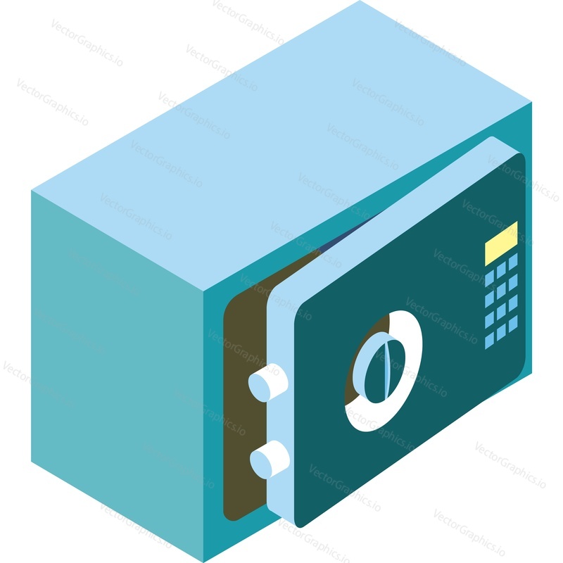 Bank cryptocurrency safe vector icon isolated on white background. Virtual finance security concept