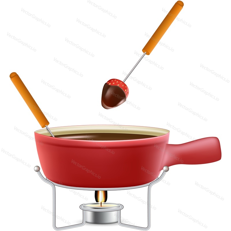 Fondue icon. Vector pot heated